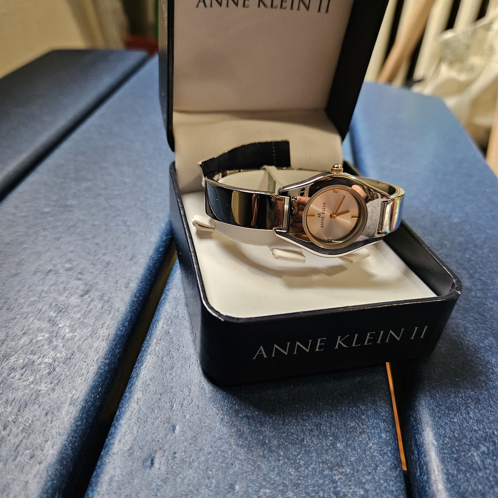 Anne Klein II Silver and Black Watch - Picture 2 of 3